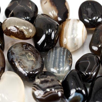 Tri-color Onyx Beads Tumbled Nuggets - The Bead Traders