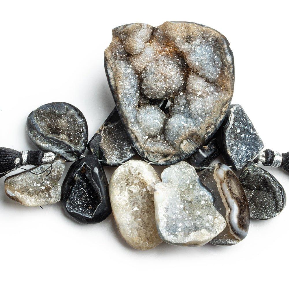 Tricolor Drusy Nugget Beads 11 pieces - The Bead Traders