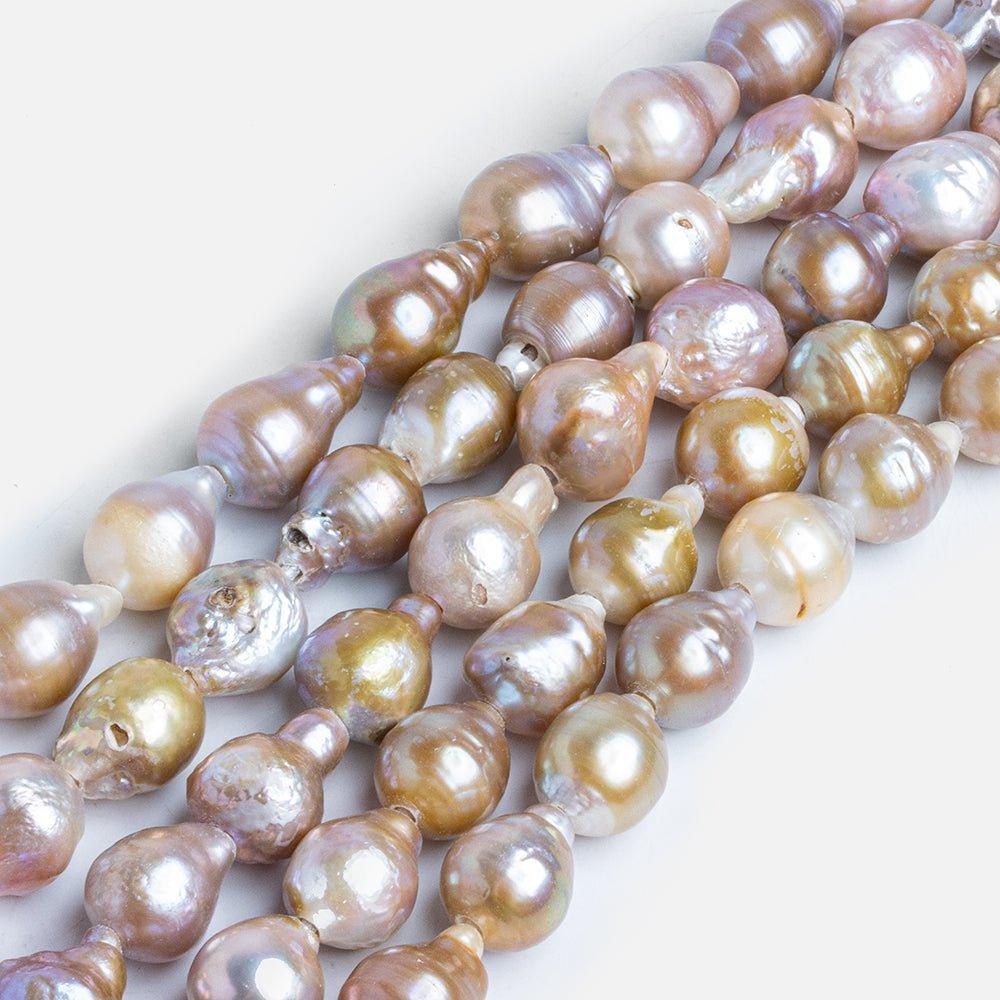 Tricolor Large hole Baroque Freshwater Pearls - Lot of 5 - The Bead Traders