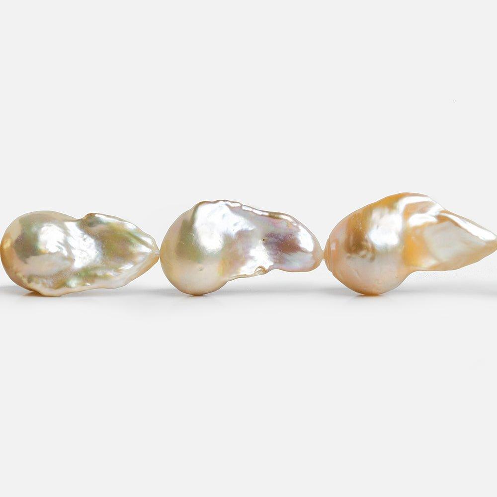 Tricolor Ultra Baroque Freshwater Pearls 17 inch 18 pieces - The Bead Traders