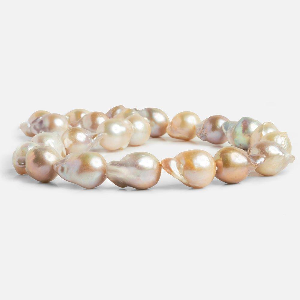 Tricolor Ultra Baroque Freshwater Pearls 17 inch 18 pieces - The Bead Traders