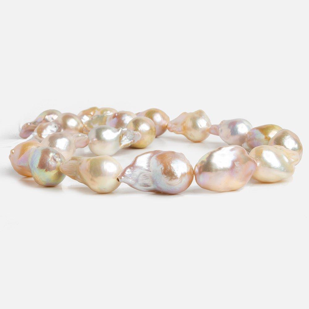 Tricolor Ultra Baroque Freshwater Pearls 17 inch 18 pieces - The Bead Traders
