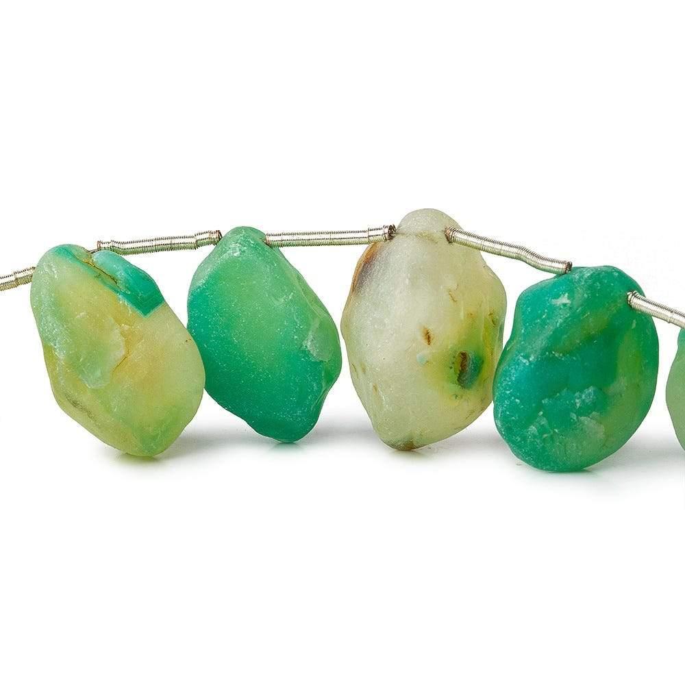 Tropical Green Agate Beads Tumbled Hammer Faceted Beads - Lot of 2 - The Bead Traders