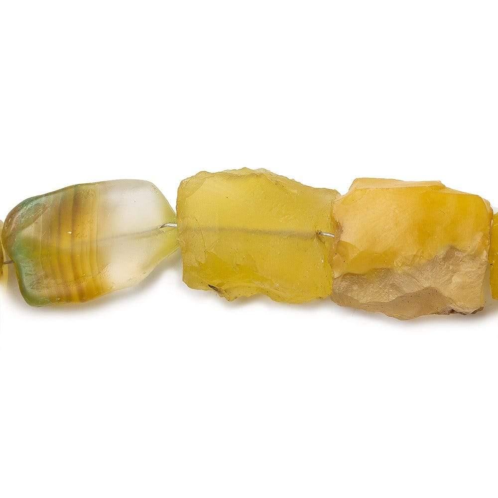 Tropical Yellow Agate Beads Tumbled Hammer Faceted Beads - Lot of 2 - The Bead Traders