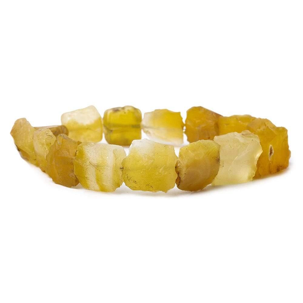 Tropical Yellow Agate Beads Tumbled Hammer Faceted Beads - Lot of 2 - The Bead Traders