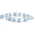Turkish Chalcedony Faceted Heart Beads 9 inch 17 pieces - The Bead Traders
