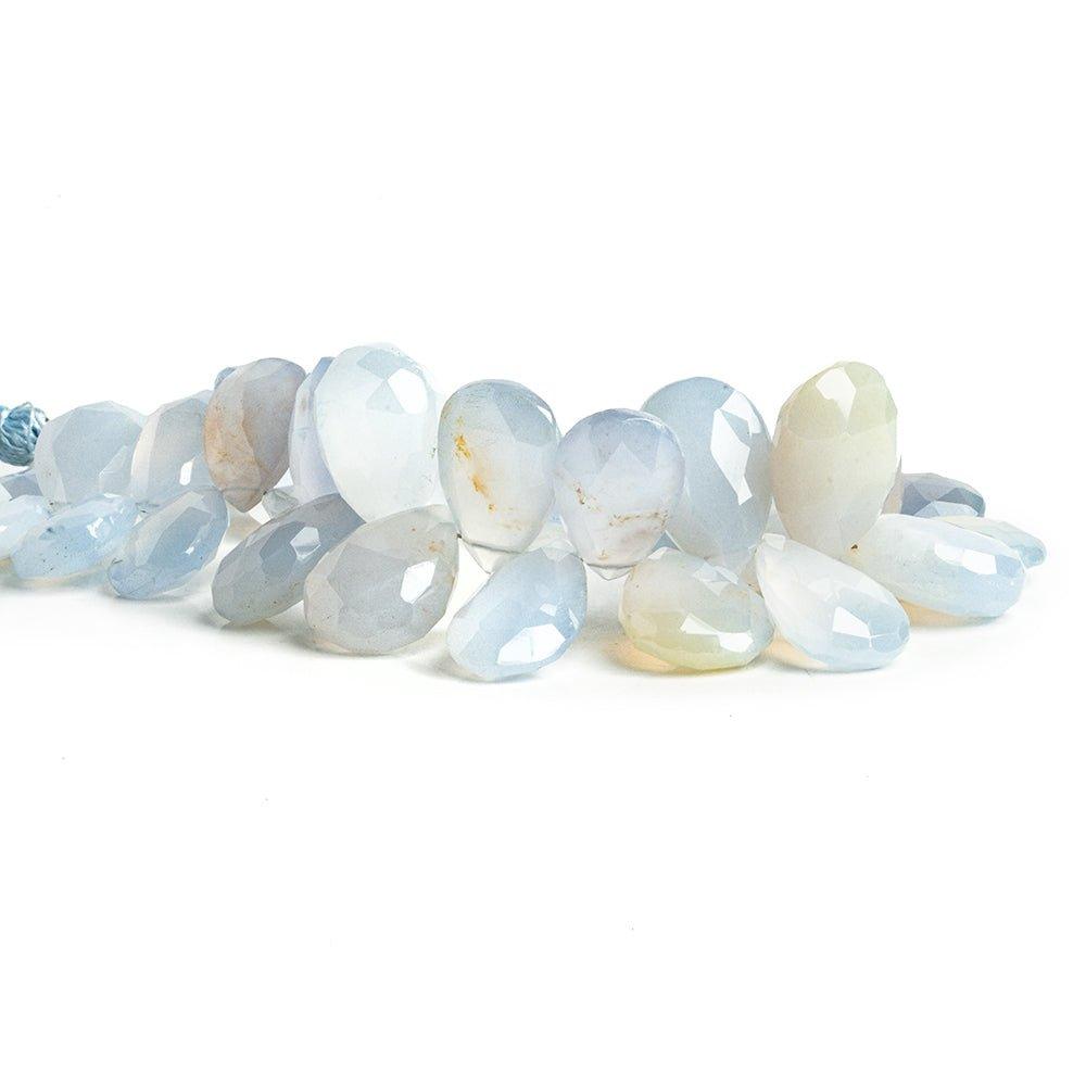 Turkish Chalcedony Faceted Pear Beads 8 inch 41 pieces - The Bead Traders
