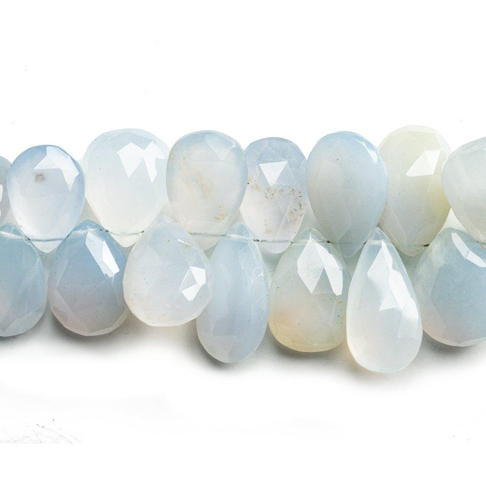Turkish Chalcedony Faceted Pear Beads 8 inch 41 pieces - The Bead Traders