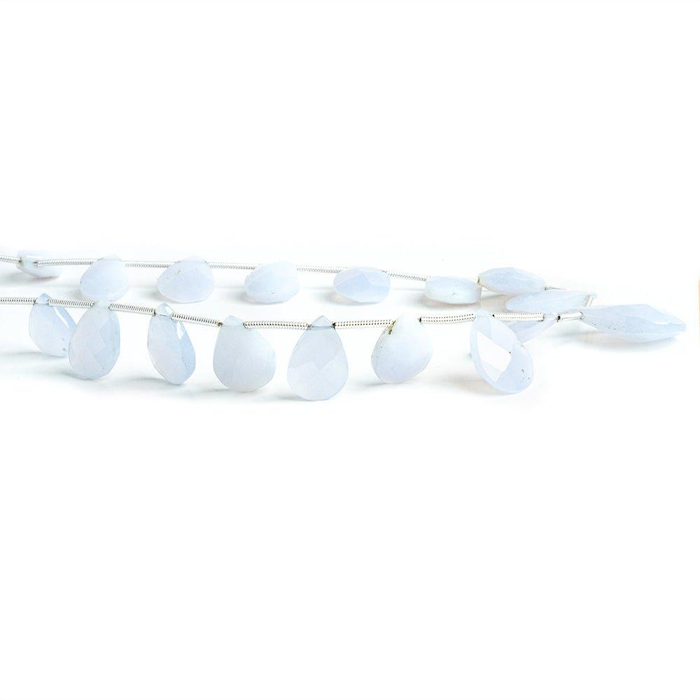 Turkish Chalcedony Faceted Pear Beads 9 inch 17 pieces - The Bead Traders