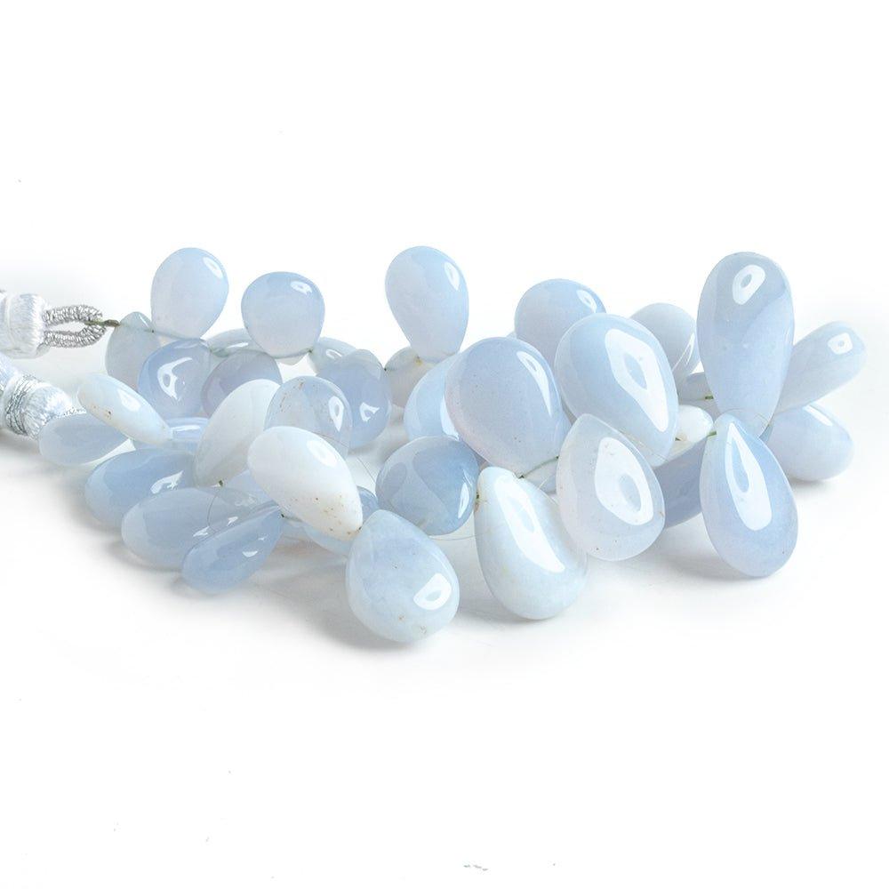 Turkish Chalcedony Plain Pear Beads 6.5 inch 44 pieces - The Bead Traders