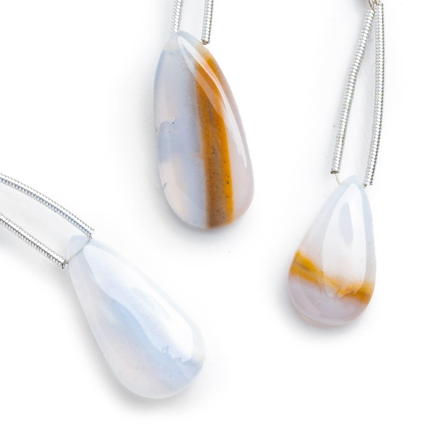Turkish Chalcedony Plain Pear Focal Bead 1 Piece - The Bead Traders