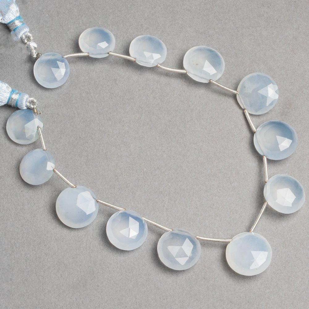 Turkish Chalcedony Top Drilled Faceted Coins 9 inch 11 pieces - The Bead Traders