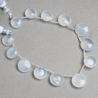 Turkish Chalcedony Top Drilled Faceted Coins 9 inch 11 pieces - The Bead Traders
