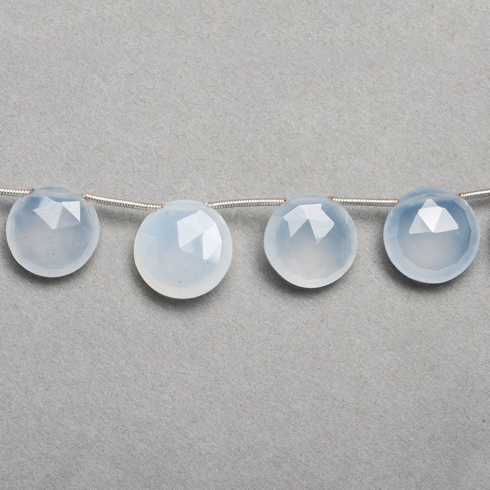 Turkish Chalcedony Top Drilled Faceted Coins 9 inch 11 pieces - The Bead Traders