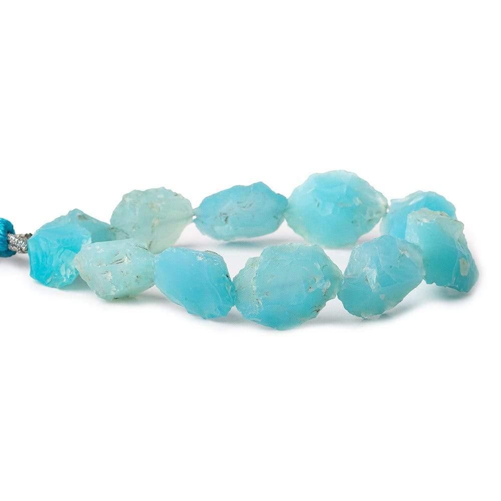 Turquoise Blue Agate Chip Hammer Faceted Oval Beads 8 inch 11 pieces - The Bead Traders