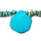 Turquoise Blue Howlite Slab and Chip Beads 17 inch - The Bead Traders
