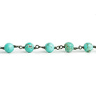 Turquoise Plain Round Black Gold Plated Chain by the Foot 25 pieces - The Bead Traders