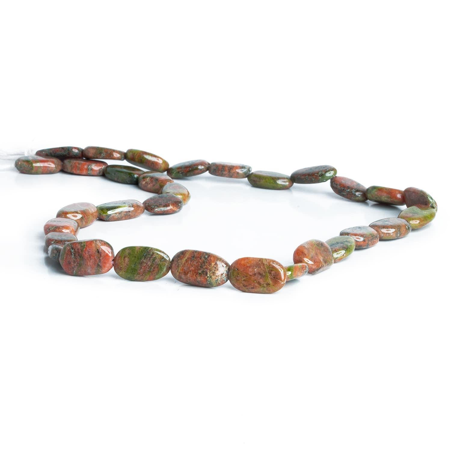 Unakite Beads Plain Ovals 14 inch 24 beads - The Bead Traders