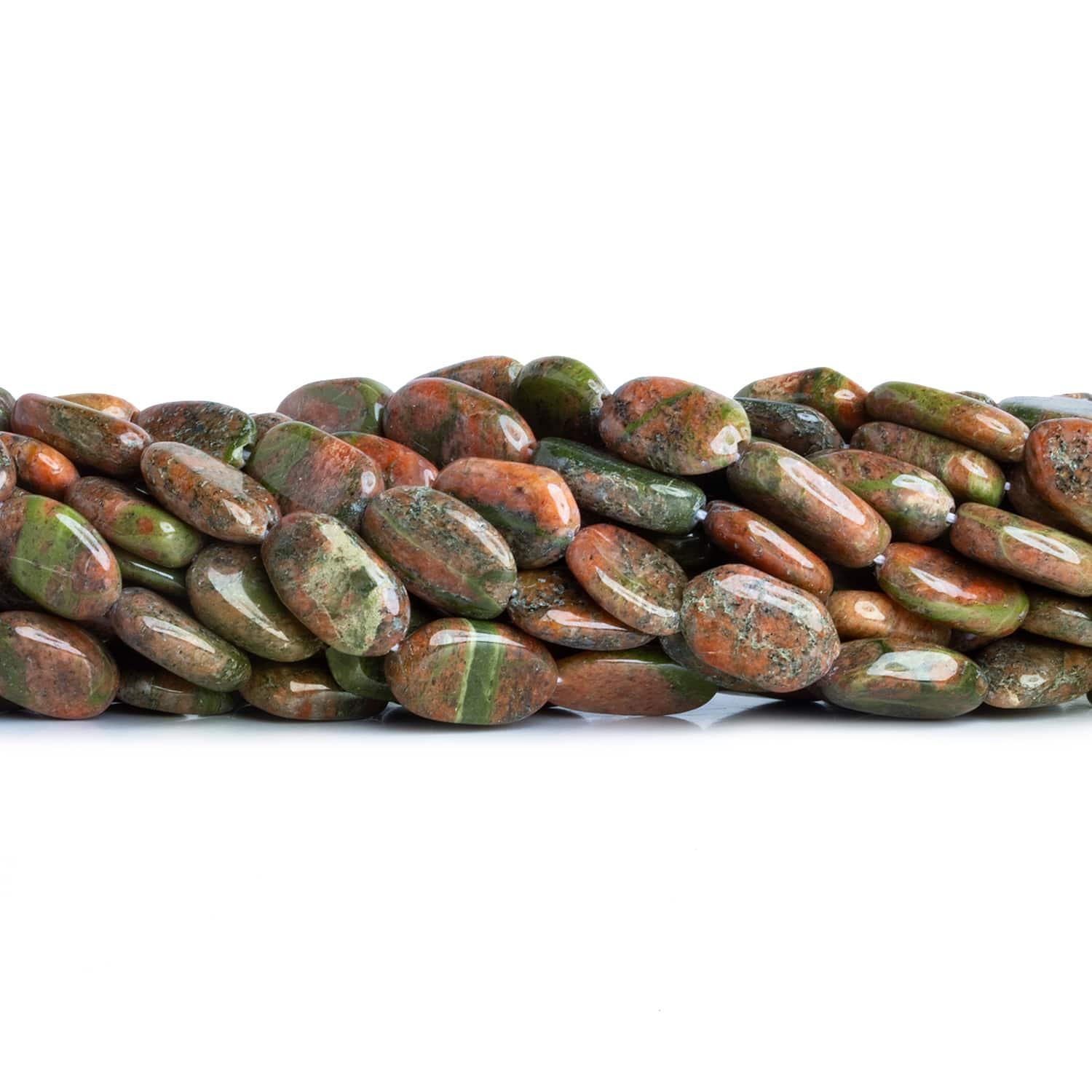 Unakite Beads Plain Ovals 14 inch 24 beads - The Bead Traders