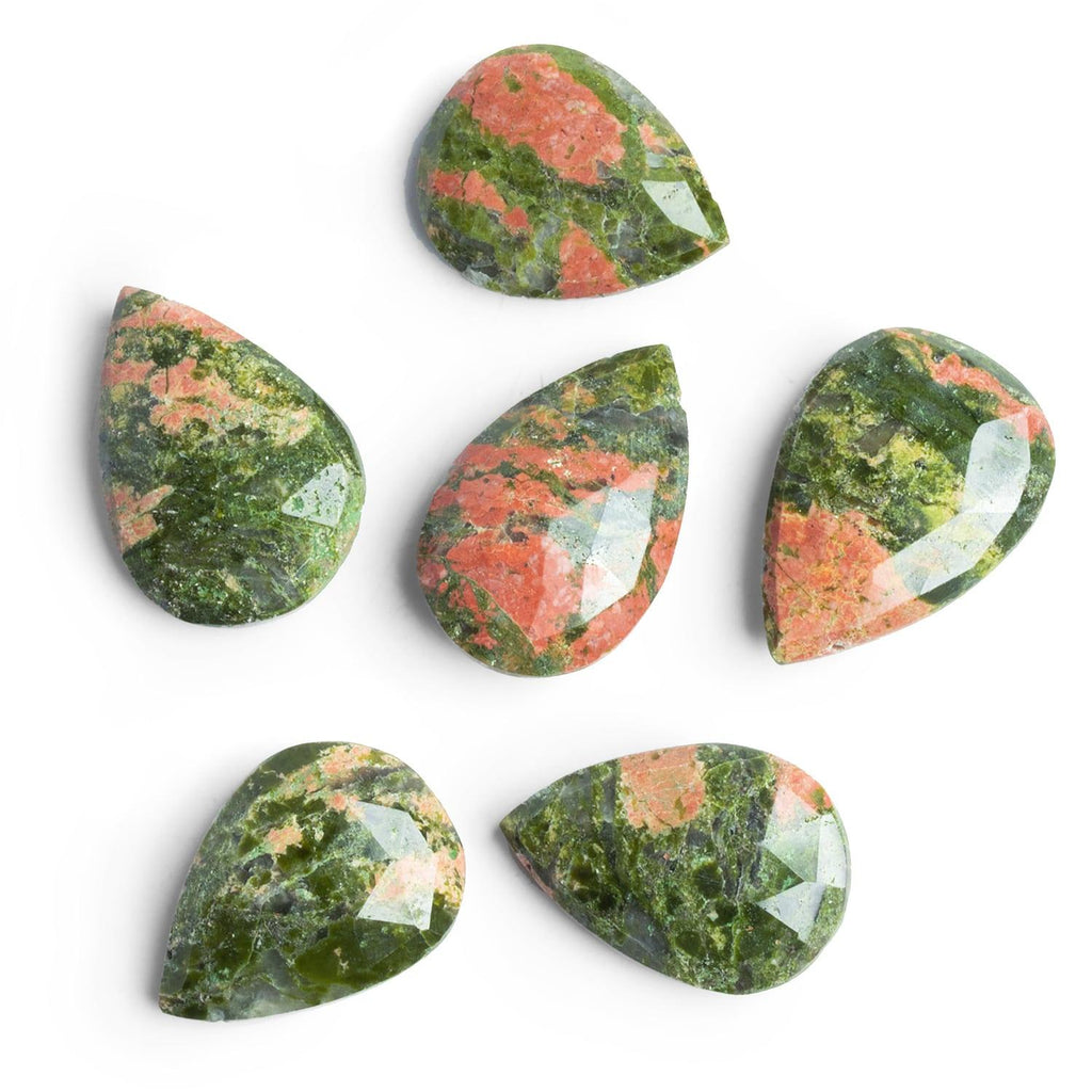 Unakite Jasper Faceted Pear Focal Bead 1 Piece - The Bead Traders
