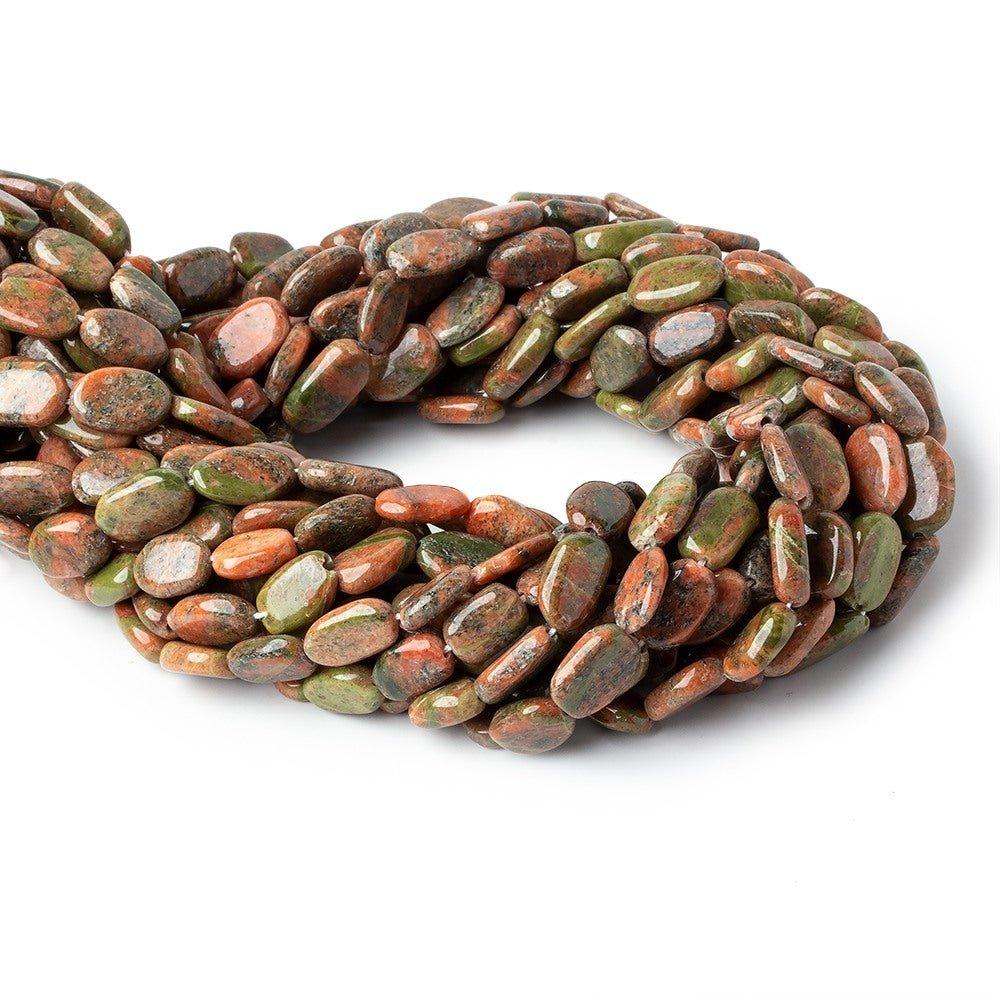 Unakite plain nugget beads 13 inch 29 beads 9x7x3-12x7x3mm - The Bead Traders