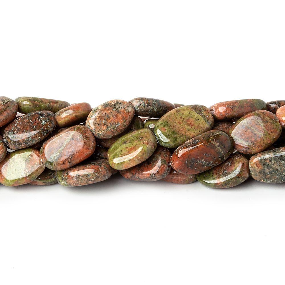 Unakite plain nugget beads 13 inch 29 beads 9x7x3-12x7x3mm - The Bead Traders