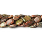 Unakite plain nugget beads 13 inch 29 beads 9x7x3-12x7x3mm - The Bead Traders
