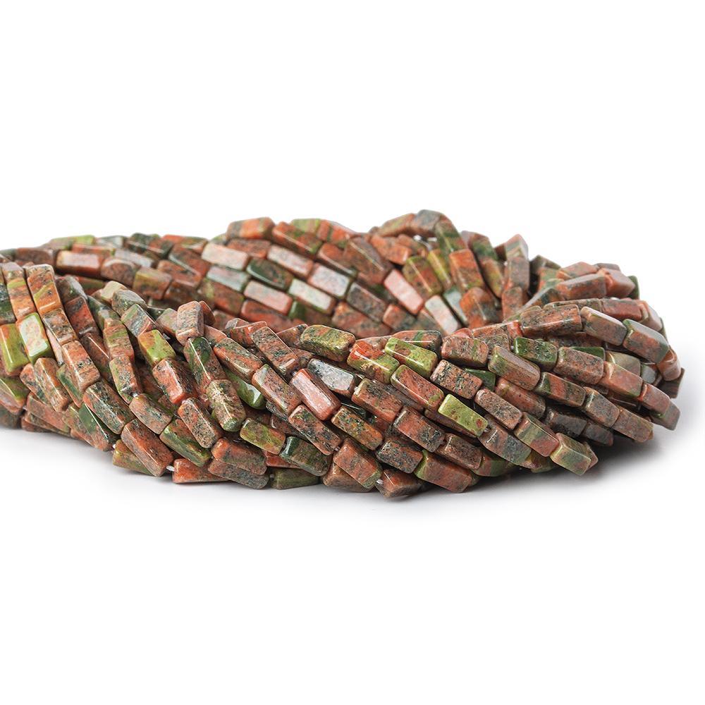 Unakite plain rectangle beads 14 inch 50 beads - The Bead Traders