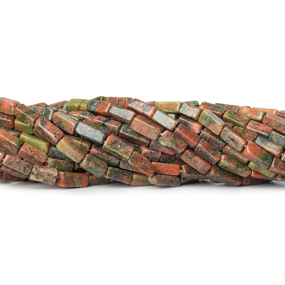 Unakite plain rectangle beads 14 inch 50 beads - The Bead Traders