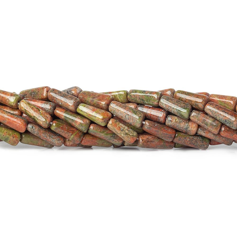 Unakite plain tube beads 14 inch 31 beads - The Bead Traders