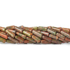 Unakite plain tube beads 14 inch 31 beads - The Bead Traders