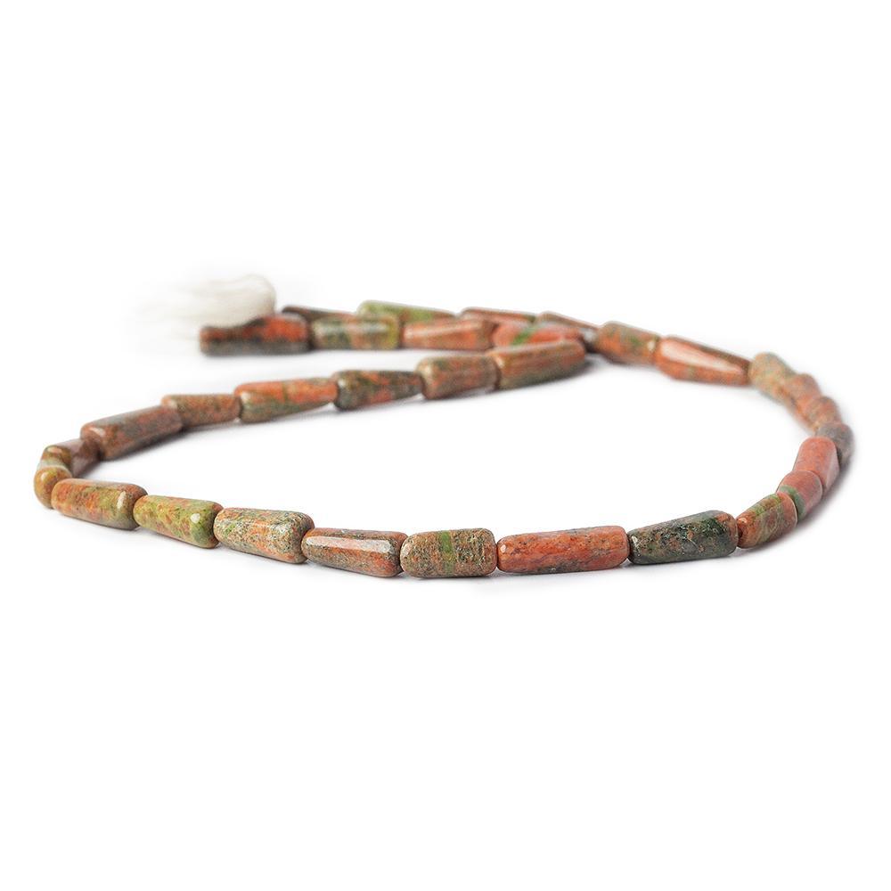 Unakite plain tube beads 14 inch 31 beads - The Bead Traders