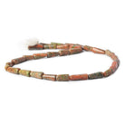 Unakite plain tube beads 14 inch 31 beads - The Bead Traders