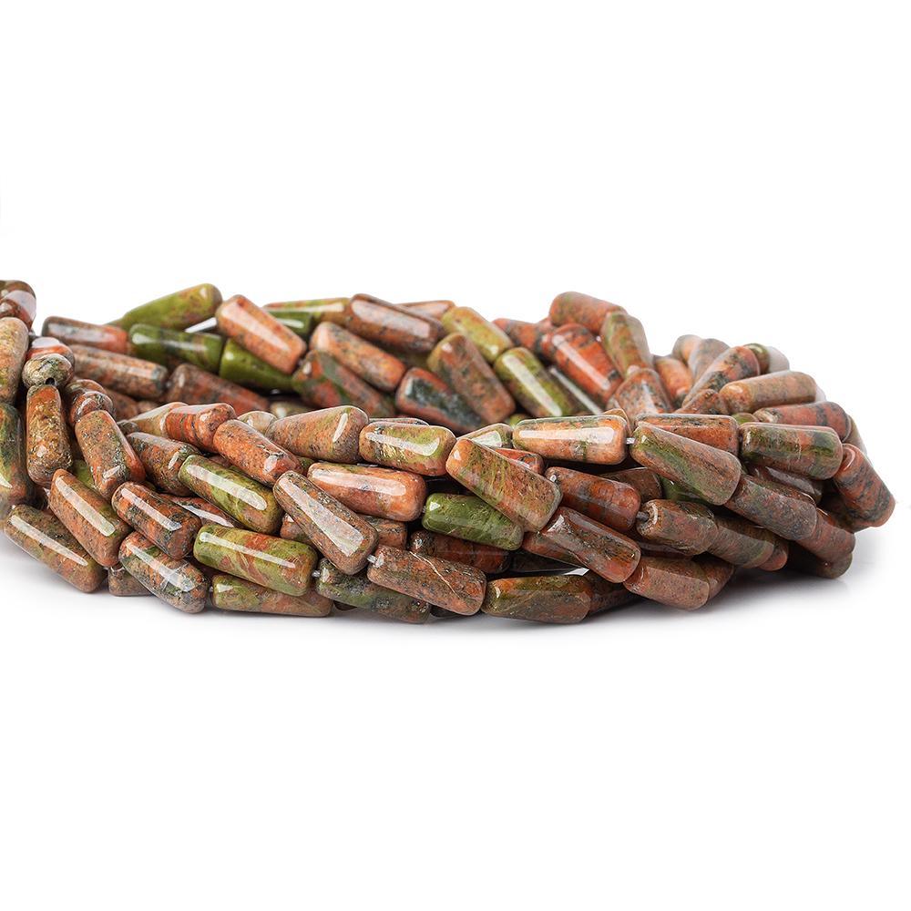 Unakite plain tube beads 14 inch 31 beads - The Bead Traders