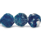 Van Gogh Blues Agate Chip Hammer Faceted Coin Beads 8 inch 12 pieces - The Bead Traders