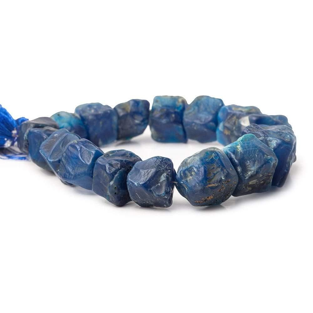 Van Gogh Blues Agate Tumbled Hammer Faceted Cube Beads 8 inch 17 pieces - The Bead Traders