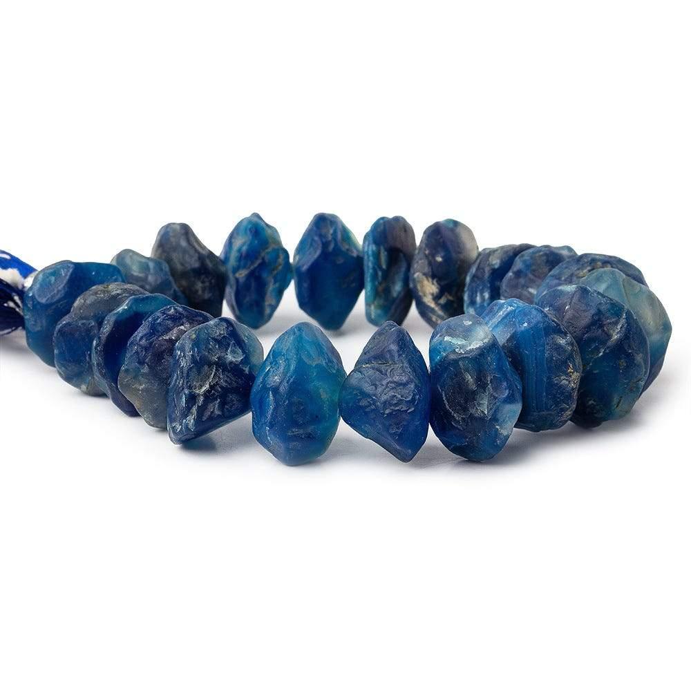 Van Gogh Blues Agate Tumbled Hammer Faceted Disc Beads 8 inch 20 pieces - The Bead Traders