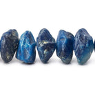 Van Gogh Blues Agate Tumbled Hammer Faceted Disc Beads 8 inch 20 pieces - The Bead Traders