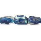 Van Gogh Blues Agate Tumbled Hammer Full Faceted Rectangles 8 inch 10 beads - The Bead Traders
