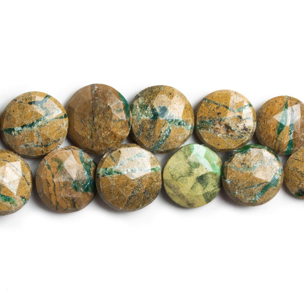 11-21mm Variscite Faceted Coins 8 inch 23 beads