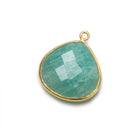 Vermeil Amazonite faceted heart 1 ring Pendant 1 piece - The Bead Traders