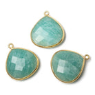 Vermeil Amazonite faceted heart 1 ring Pendant 1 piece - The Bead Traders