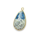 Vermeil Bezel K2 Granite & Azurite faceted Pear Pendant 1 piece - The Bead Traders