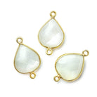 Vermeil Bezel White Moonstone faceted pear Connector 1 piece - The Bead Traders