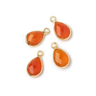 Vermeil Bezeled Carnelian Pear Pendants Set of 4 - The Bead Traders