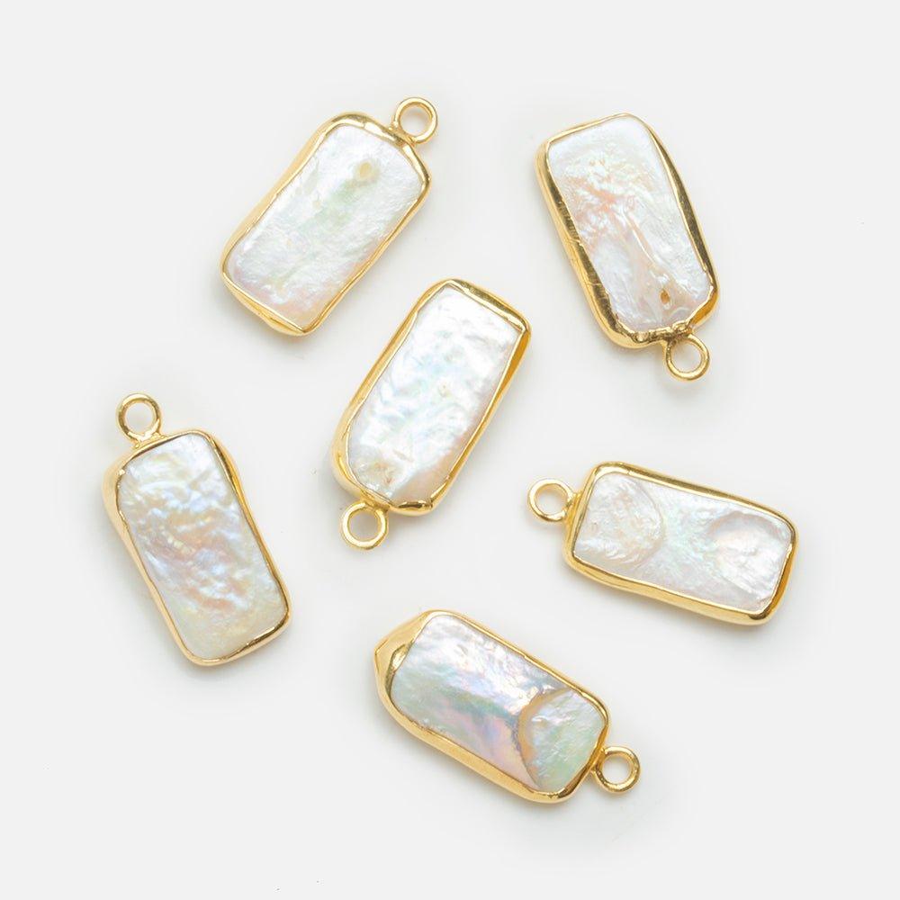 Vermeil Bezeled Cream Pearl Pendant 1 Piece - The Bead Traders