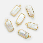 Vermeil Bezeled Cream Pearl Pendant 1 Piece - The Bead Traders