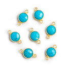 Vermeil Bezeled Howlite Coin Connector 1 Piece - The Bead Traders