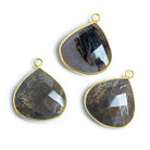 Vermeil Bezeled Jasper Faceted Heart Pendant 1 Piece - The Bead Traders