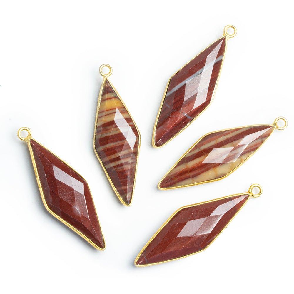 Vermeil Bezeled Jasper Faceted Kite Pendant 1 Piece - The Bead Traders